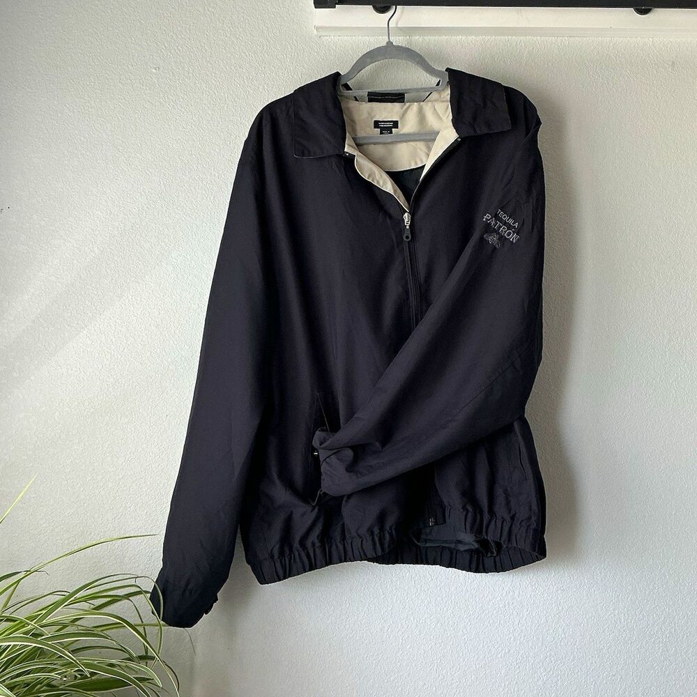 Ashworth patron tequila Windbreaker Jacket Men’s XL Black Full Zip Logo